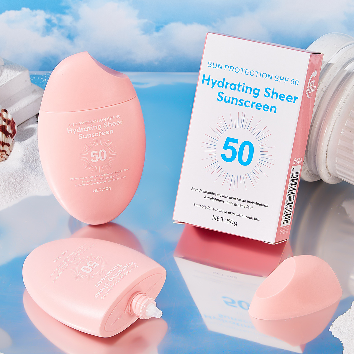 Cross-border exclusive Formbo sunscreen is refreshing and non-greasy, providing facial isolation and UV protection. It is hydrating, lightweight and portable Specification drawing