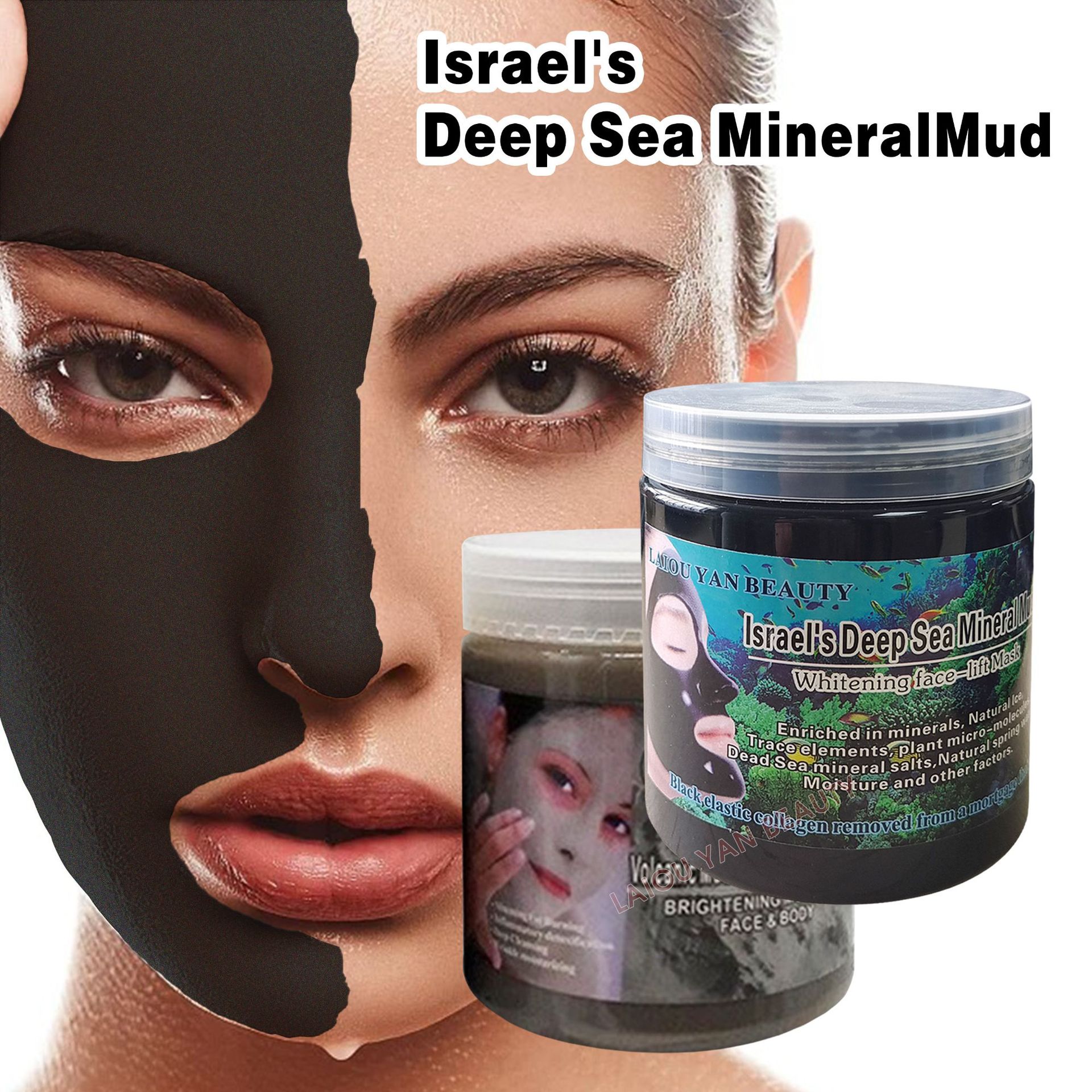 Cross-border deep-sea mineral mud mask for blackhead removal, cleaning and oil control. Wholesale factory direct sales of black mud mask for foreign trade skin care full figure