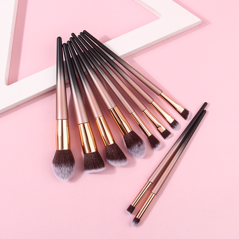 10 fashionable makeup set brushes, portable bucket, soft cross-border best-selling makeup brushes, makeup tool brushes details Picture