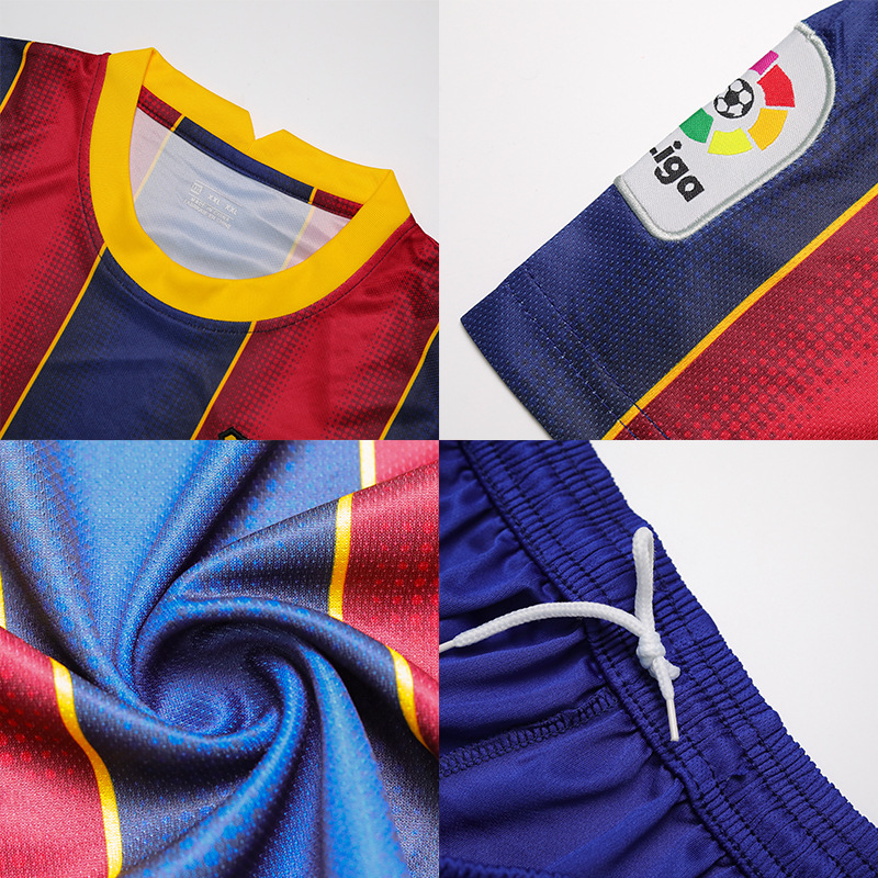 Chuangdong Flag Heat Sublimation Football Uniform Set, club match and training uniform, full polyester mesh fabric quick-drying short-sleeved jersey and team uniform details Picture
