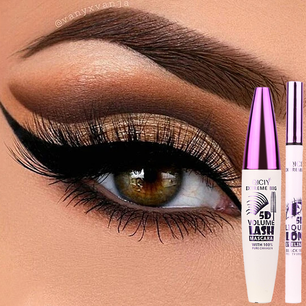 Cross-border exclusive QICIY mascara, eyeliner pen case box, waterproof, non-smudge, long eyelash base details Picture