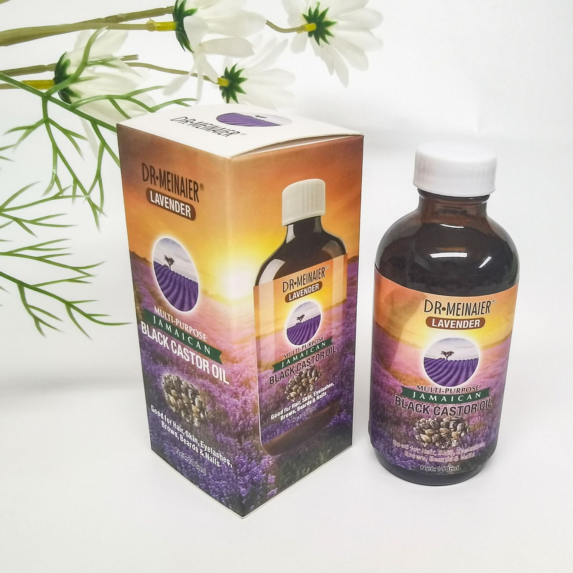 Cross-border castor oil 118ML facial and body hair care massage oil Rosemary essential oil natural plant essential oil export details Picture