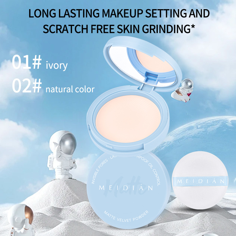 【 Exclusive for Foreign Trade 】 Meidian Powder Compact is waterproof, sweat-proof, long-lasting and does not smudge. Its fine powder texture naturally enhances skin tone Application Scenario