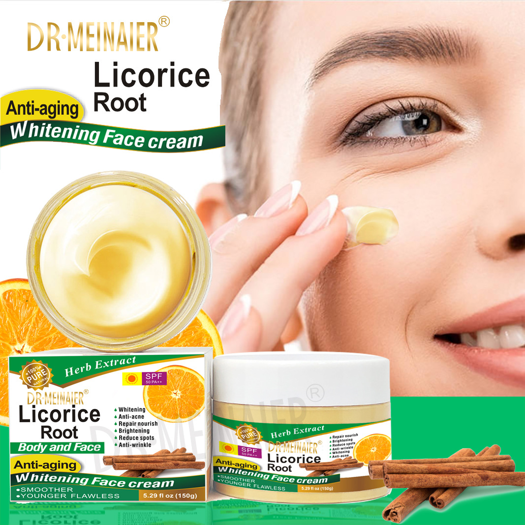 Cross-border foreign trade licorice VC skin care Set series: Hydrating, Moisturizing and toning Water cream to nourish the skin wholesale Specification drawing