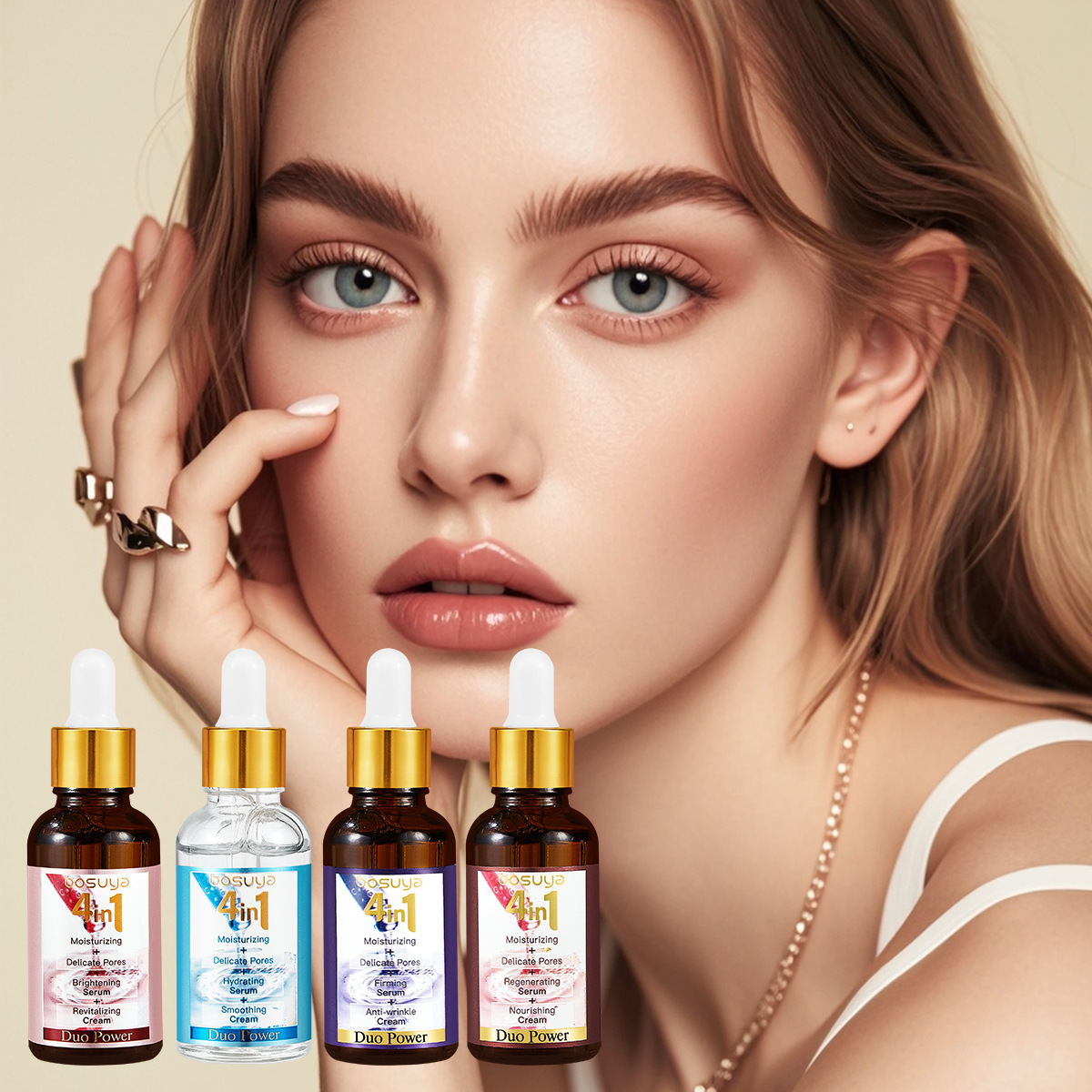 Cross-border foreign trade exclusive supply of BOSUAY Essence 4-in-1 essence serum, Amazon TEMU best-selling skin care products wholesale full figure