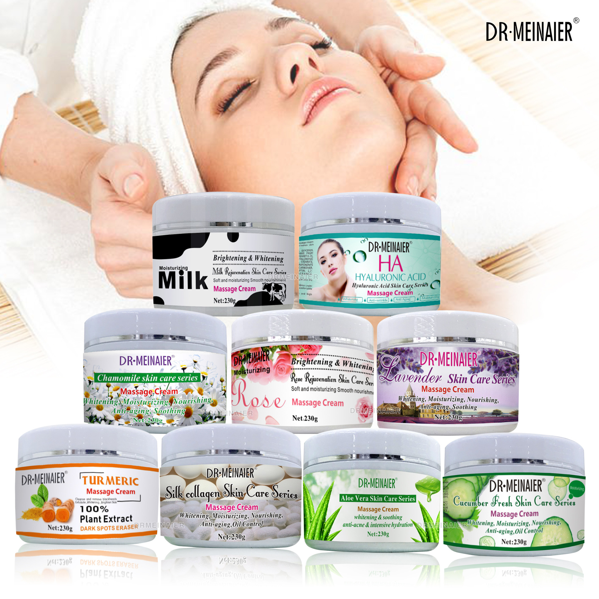 Cross-border foreign trade massage cream for facial and body, gentle and soothing skin, 230g factory wholesale full figure
