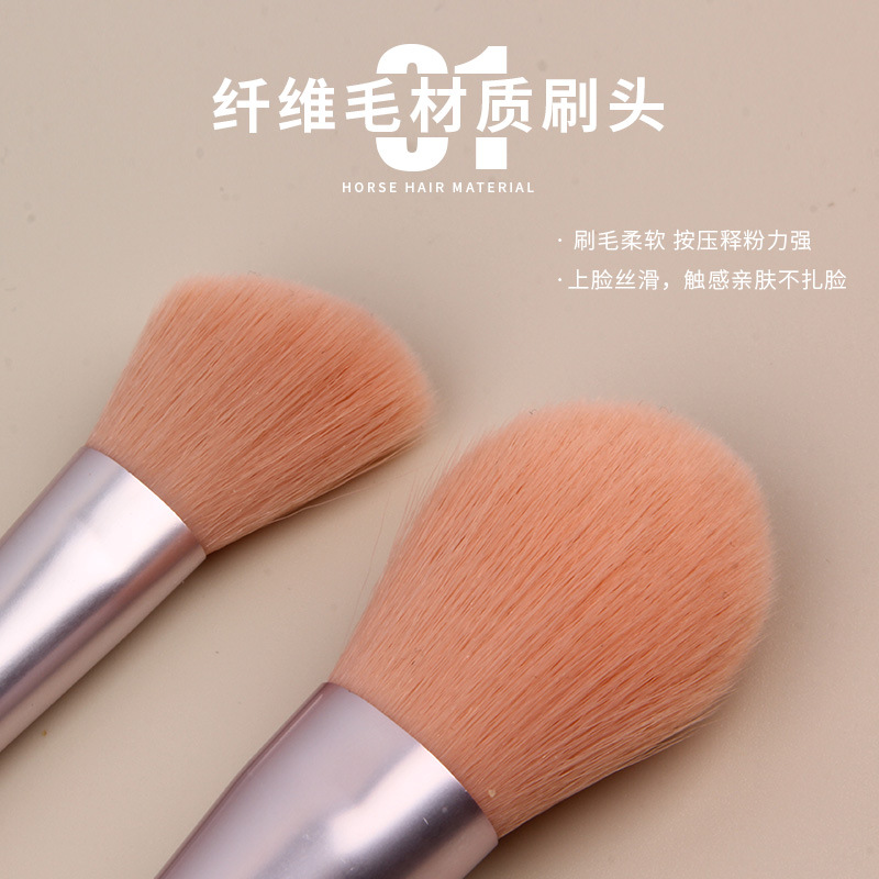 Powder Bridge 10-piece makeup brush set for beginners, full set of eyeshadow brushes, blush brushes, fan-shaped brushes, beauty tools wholesale details Picture