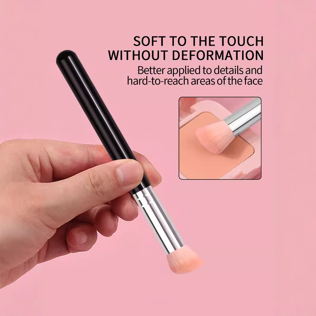 Wholesale of single round slanted blush brushes, contouring brushes, nose profile brushes, foundation concealer brushes and makeup brushes in stock Specification drawing