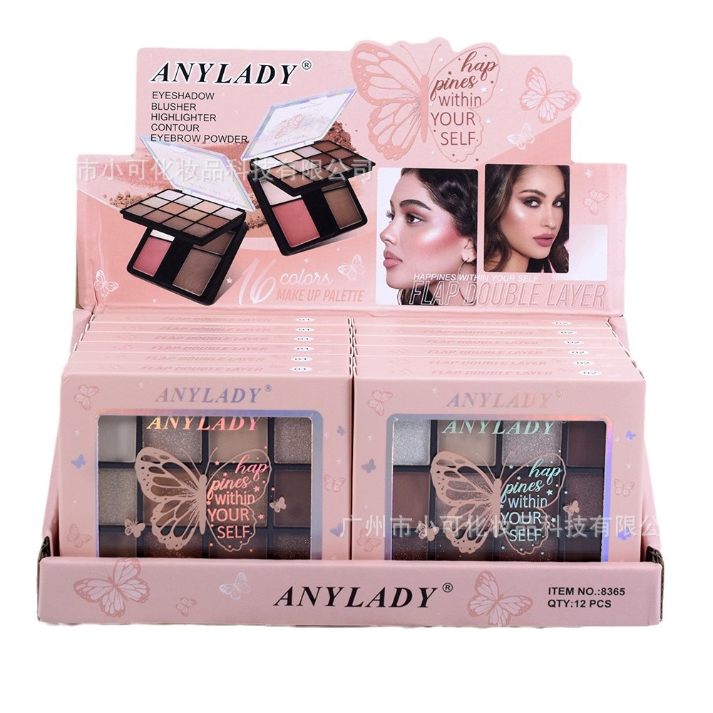 8,365 pieces of the "ANYLADY" double-layer eyeshadow, blush, contouring, high-gloss, pearlescent and matte makeup palette for export Item Picture