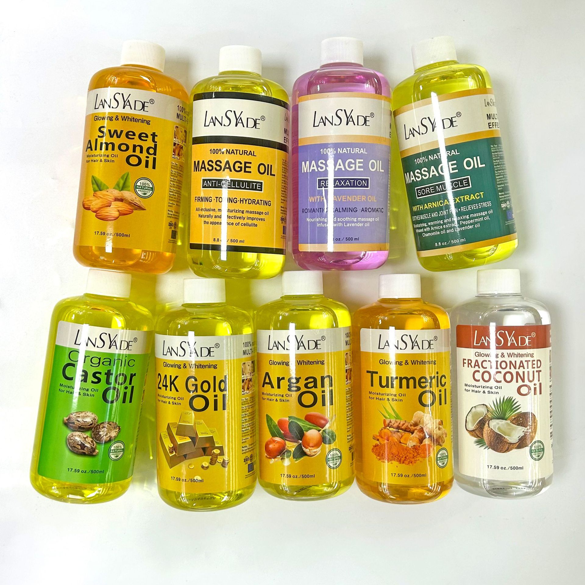 Cross-border castor skin Moisturizing essential Oil 500ml, Moroccan massage turmeric oil for export wholesale full figure