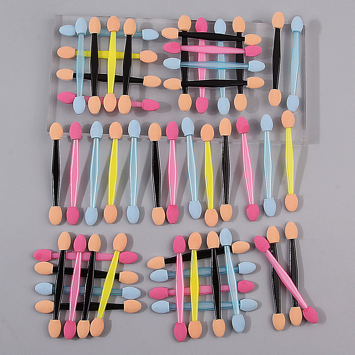 Multi-color mixed nail sponge stick, Aurora Magic Mirror powder applicator, double-head eyeshadow brush, disposable makeup eyeshadow stick Specification drawing