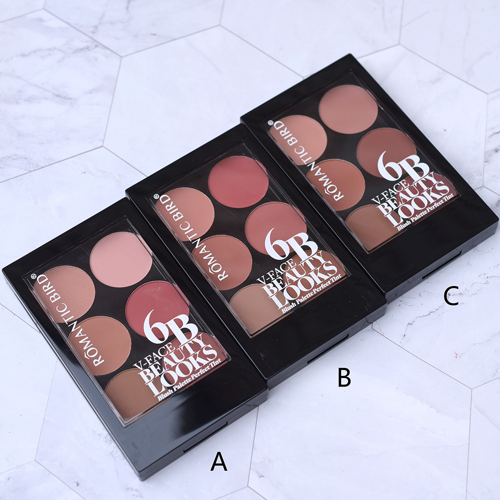Only export [ROMANTIC BIRD] T324B six-color blush plate and BLUSHER blush plate T323B Specification drawing
