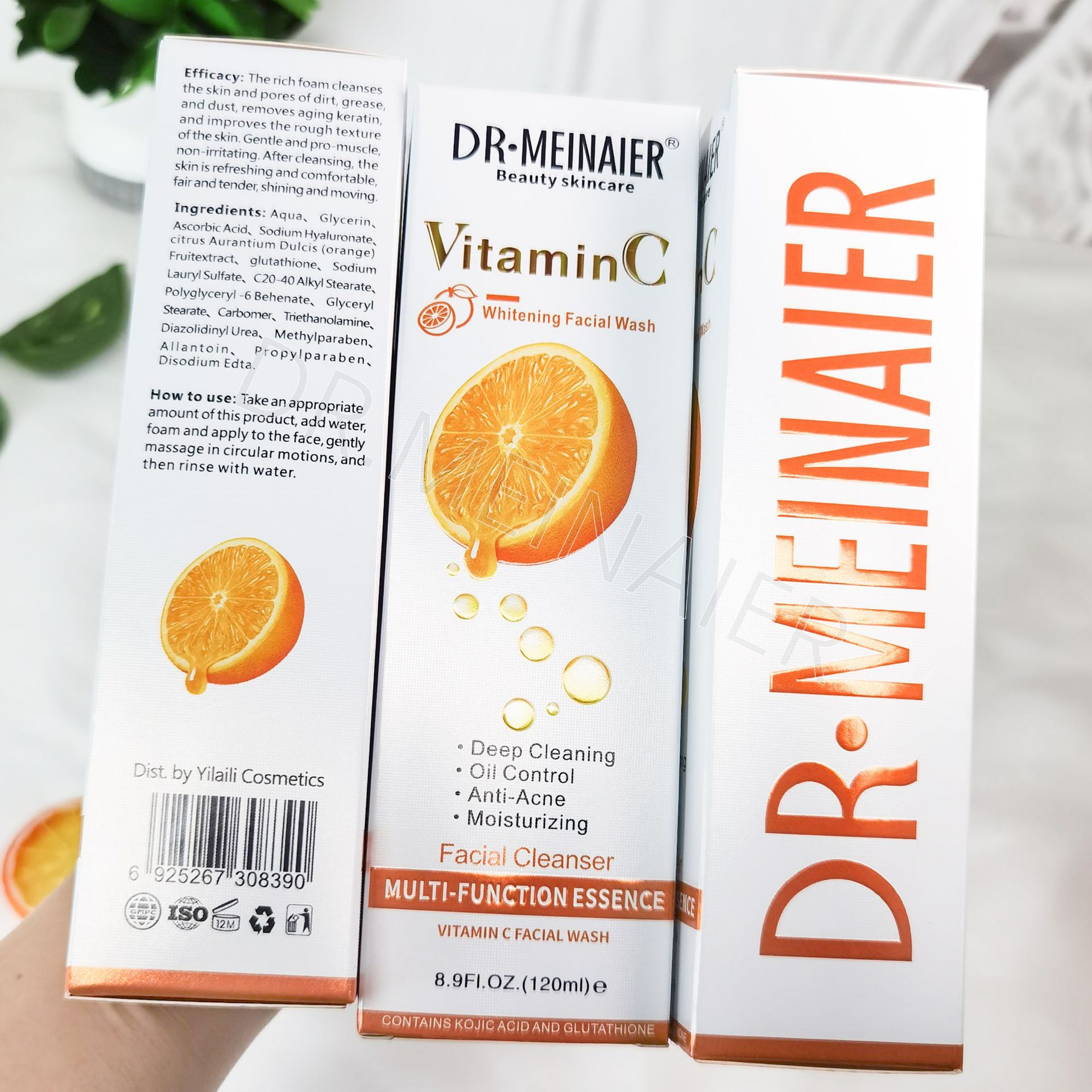 Cross-border VC facial cleanser for moisturizing and brightening, vitamin C facial cleanser for deep cleansing and nourishing, wholesale for export Specification drawing