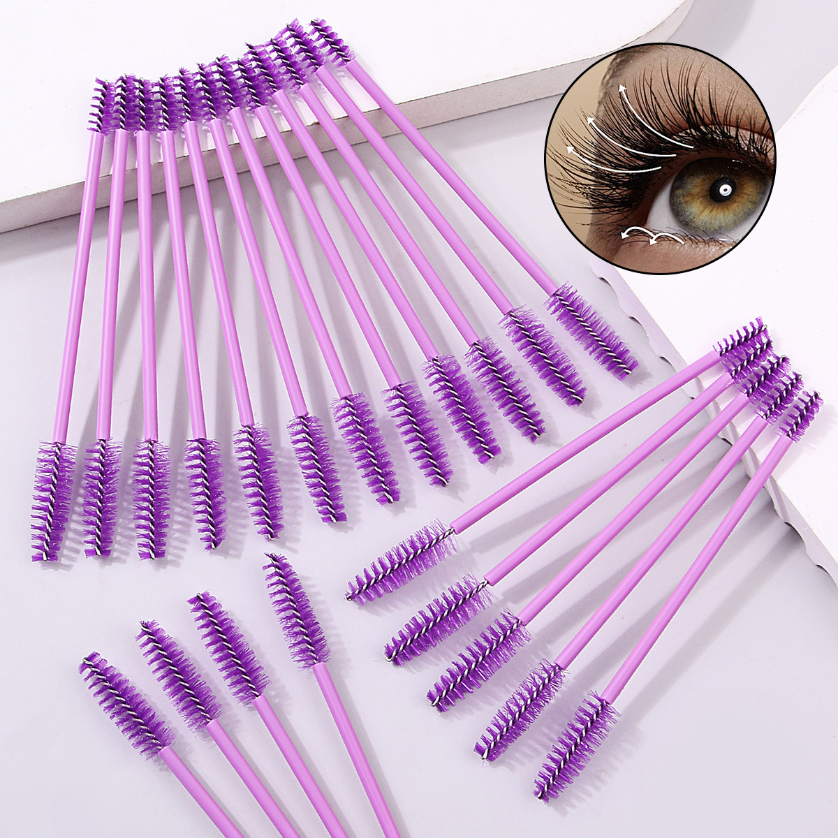 20 double-headed eyelash brushes, eyebrow brushes, professional double-headed eyebrow comb brushes for the eyes, bendable spiral dual-purpose brush for both eyebrows and eyebrows full figure