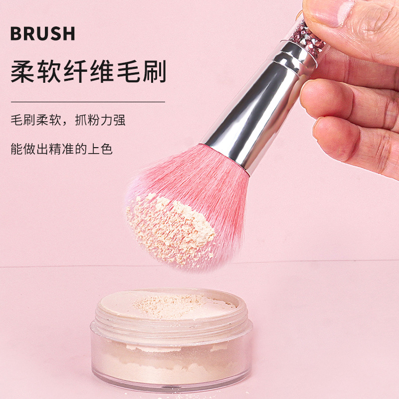 New 5-piece diamond-handled makeup set brush, soft bristle loose powder contouring eyeshadow makeup brush, exquisite and portable makeup tool Specification drawing