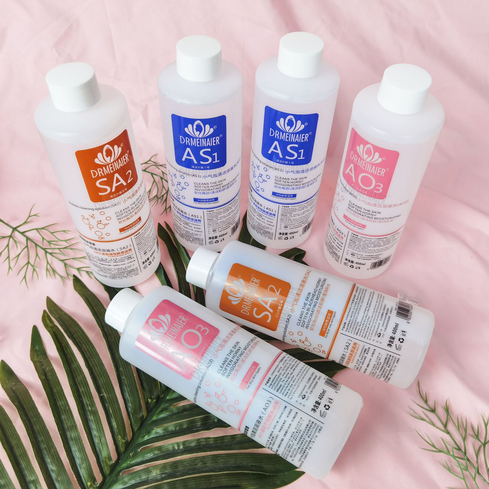 Cross-border DRMEINAIER Small bubble Solution Water Three-piece Set Cleansing, Exfoliating, Moisturizing and Hydrating Manufacturer 400ml details Picture