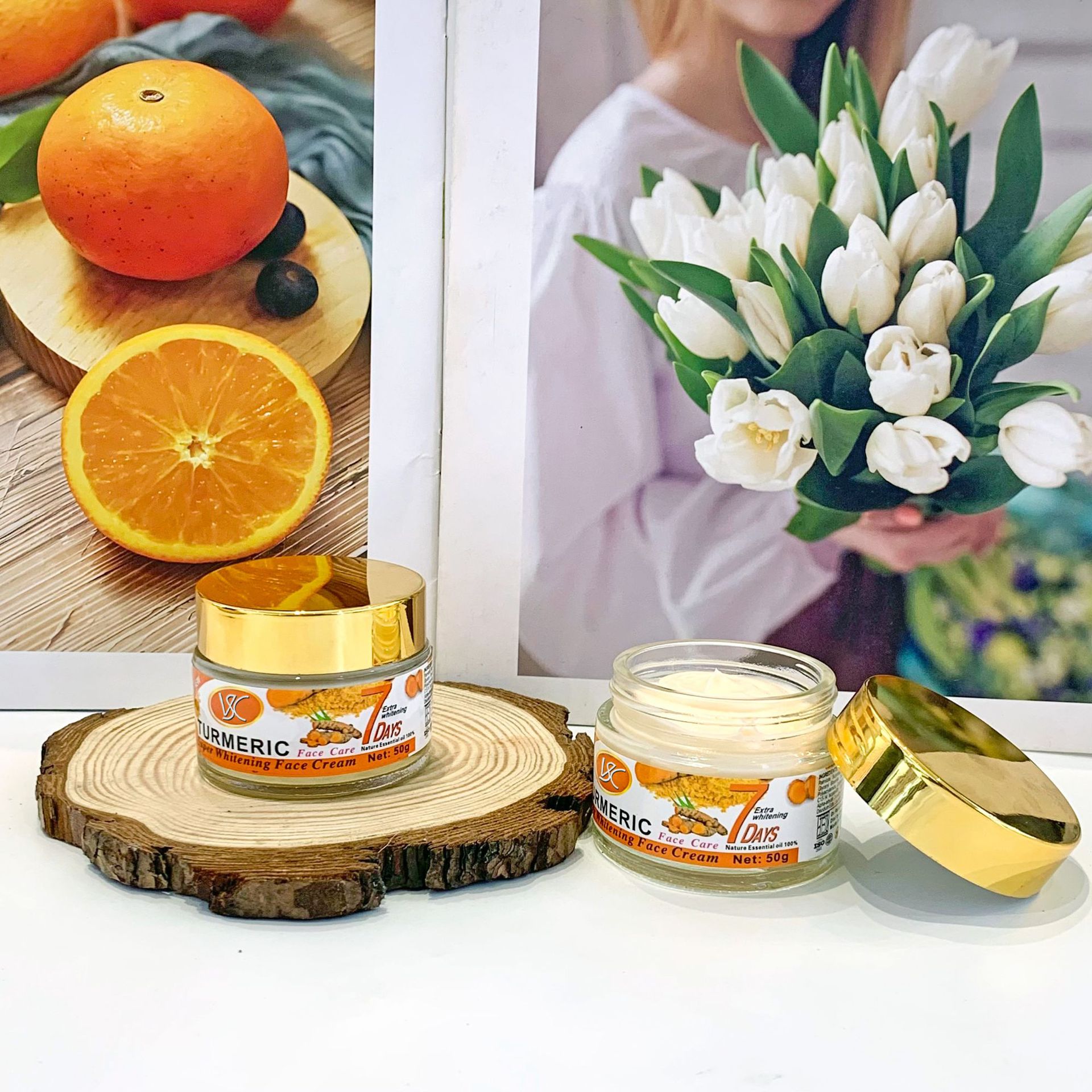 Cross-border turmeric Brightening Cream 50g Soothing Oil-Free Moisturizing Cream Hydrating and Nourishing Export wholesale details Picture