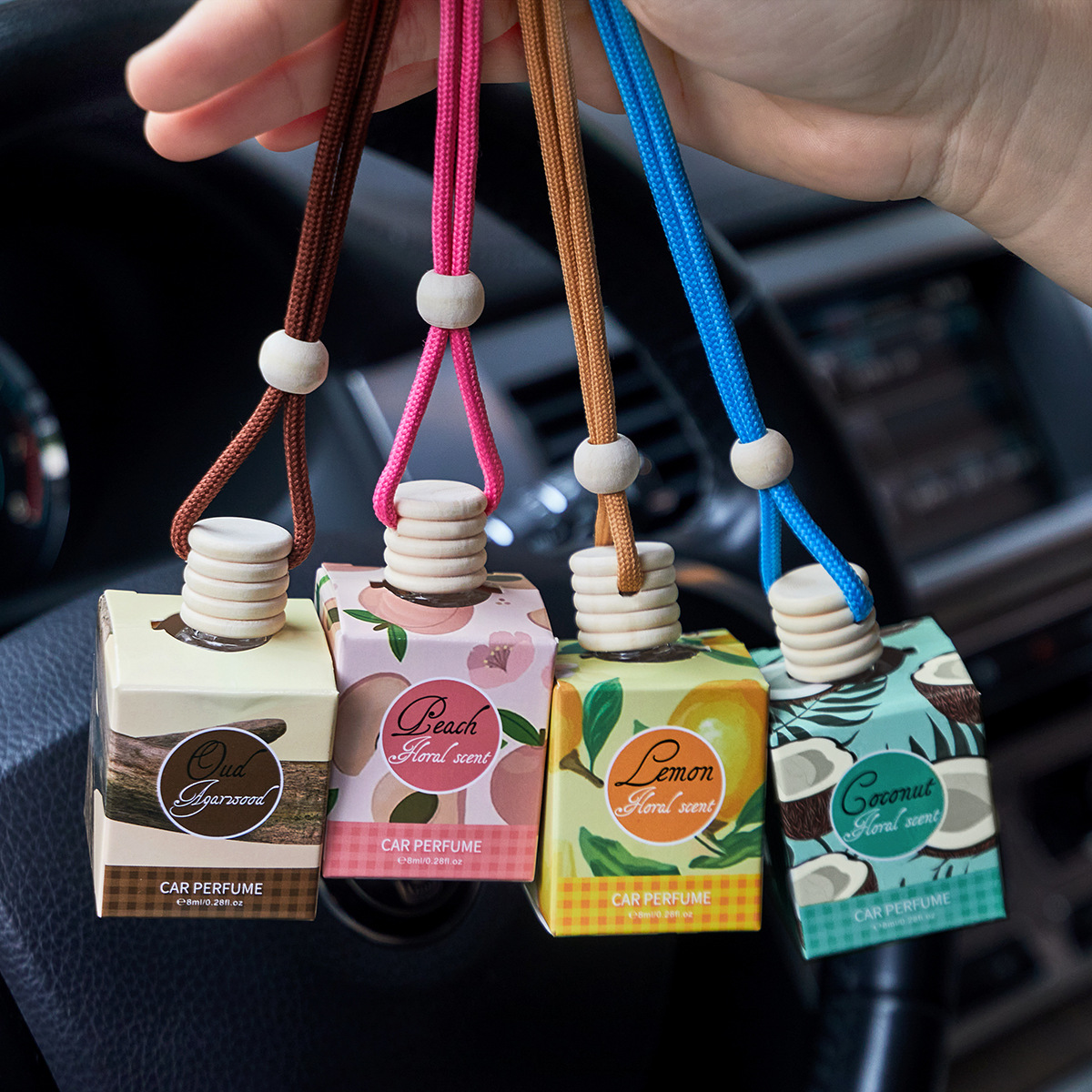 Cross-border exclusive FORMBO car lanyard perfume, car-specific deodorizing aromatherapy pendant accessories, car aromatherapy full figure