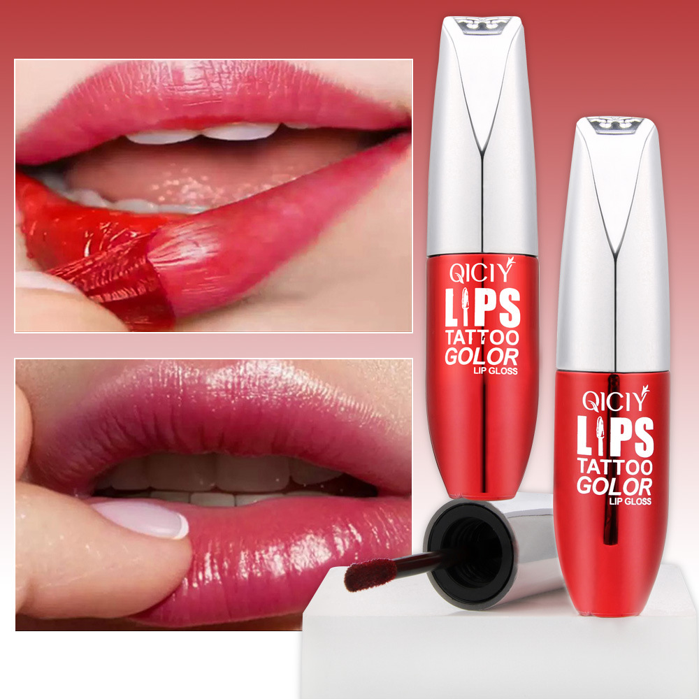 Cross-border exclusive QICIY+ 4-color peel-off lip gloss, long-lasting waterproof, non-stick cup, peel-off and color-retaining lip gloss lipstick, long-lasting makeup full figure
