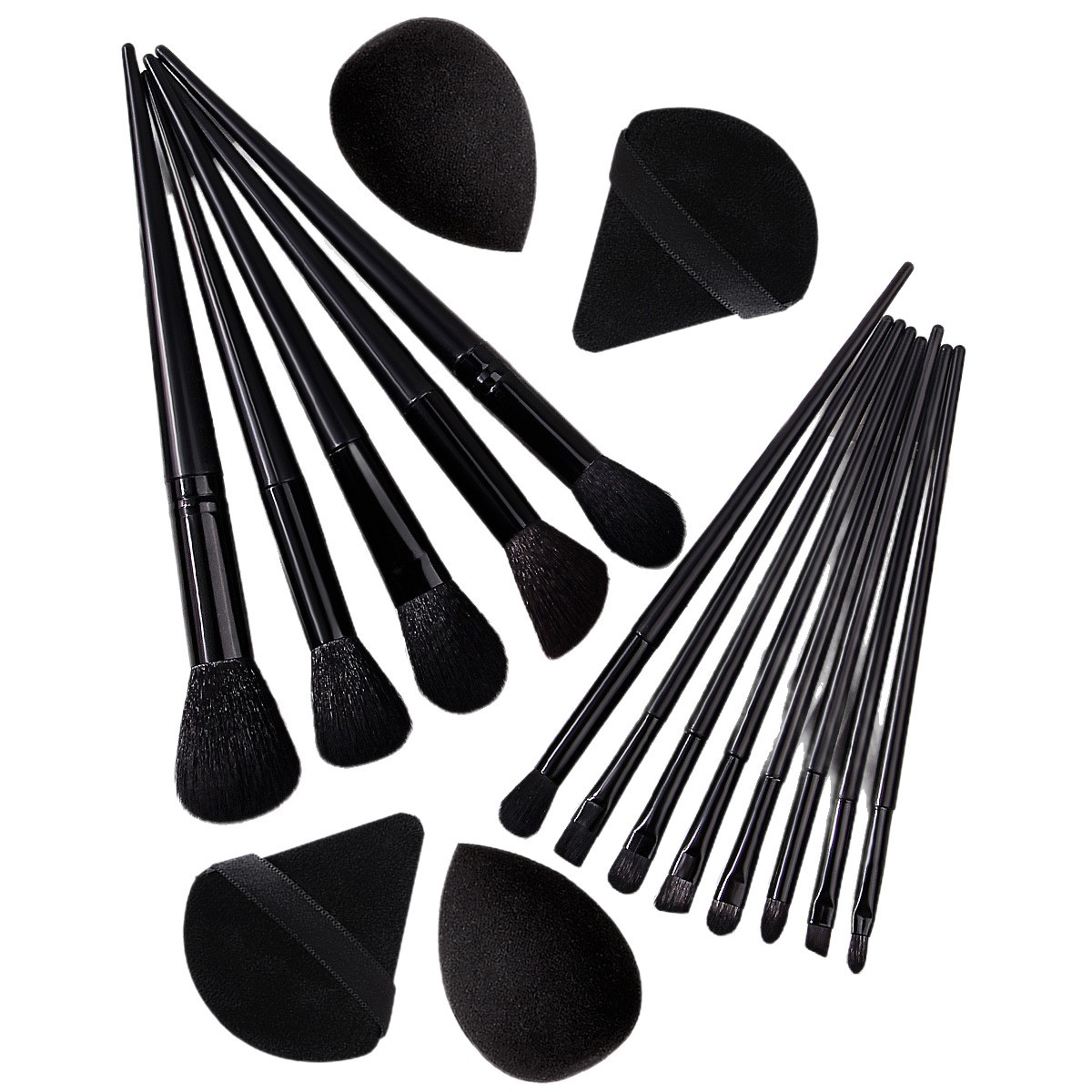 13-piece black makeup brush set for beginners, super soft beauty tools, makeup brushes, makeup powder puffs, sponge eggs Item Picture