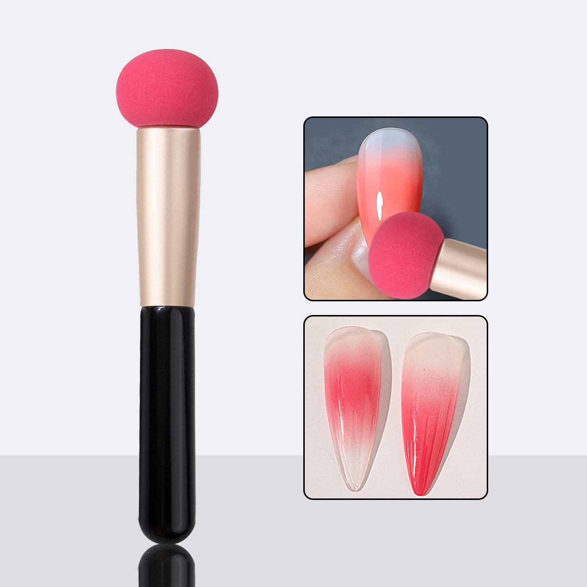 New cross-border mushroom-shaped sponge nail polish and smudge brush, makeup sponge foundation concealer brush, sponge powder puff makeup brush full figure