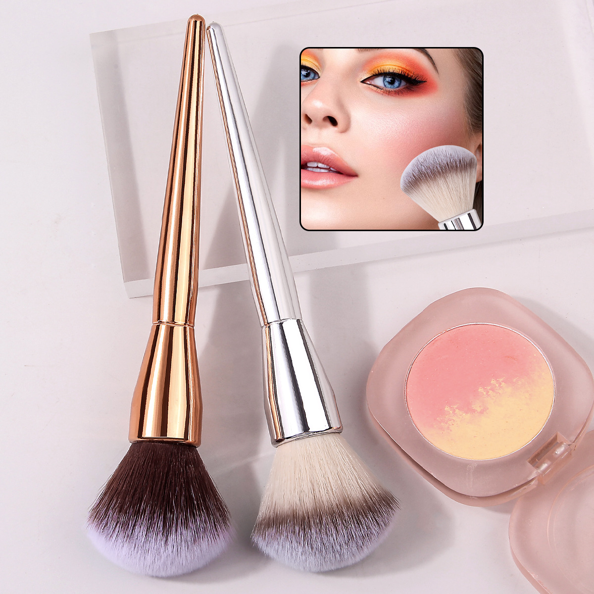 Single large loose brush, full face honey brush, beginner's makeup tool, soft bristles, fiber bristles, blush brush wholesale full figure