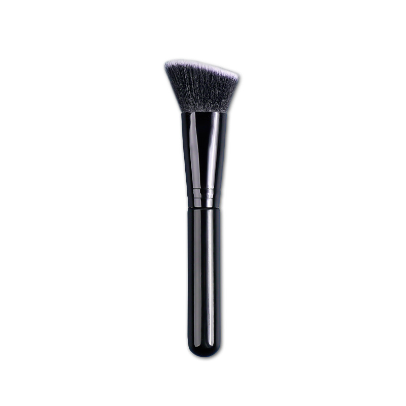 Single angled contouring and concealing brush, soft bristle portable makeup brush, large area blending brush, black beauty tools wholesale Item Picture