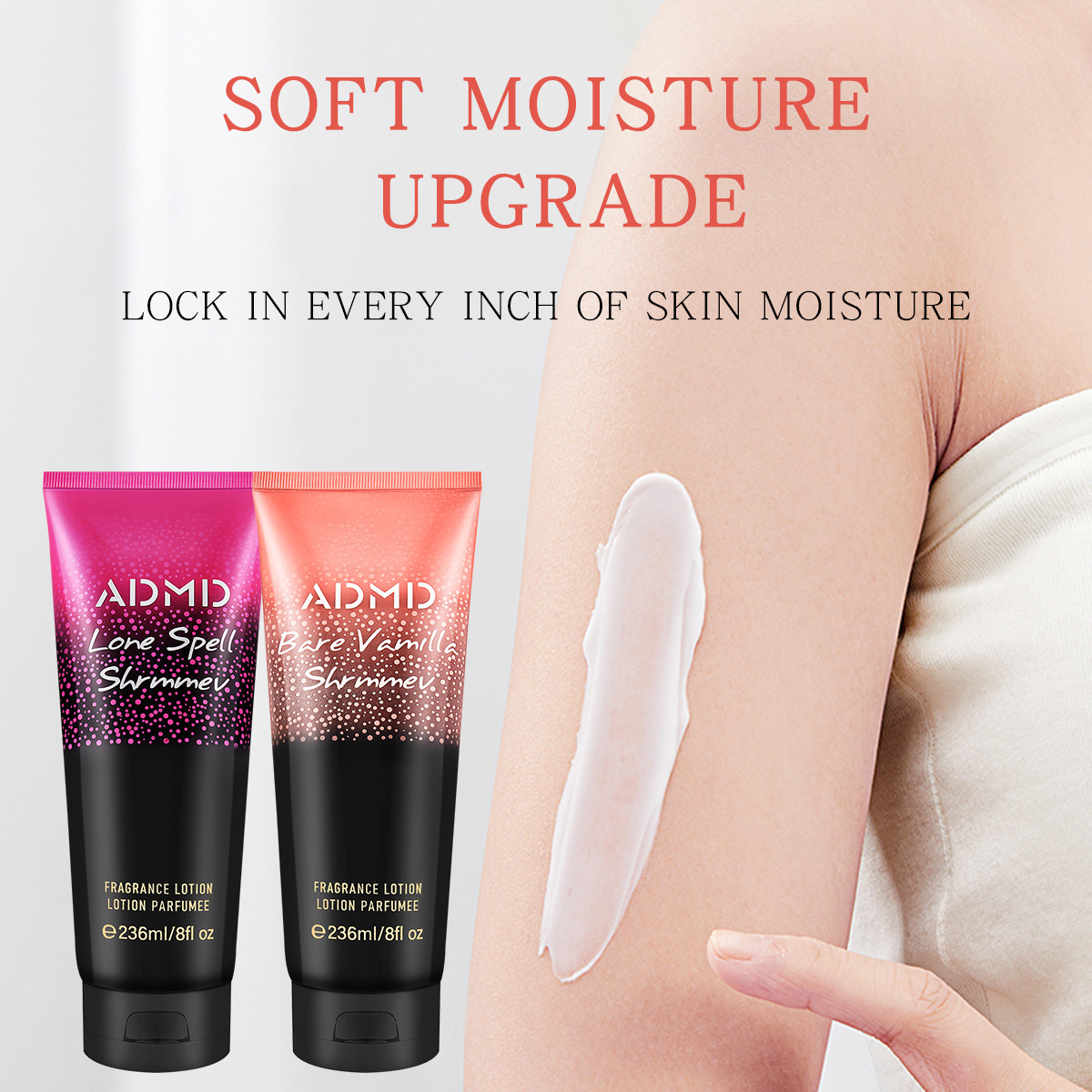 【 Cross-border Exclusive 】ADMD Body Lotion nourishes and repairs the skin, providing a refreshing and non-sticky base feel. A bestseller on Amazon Specification drawing