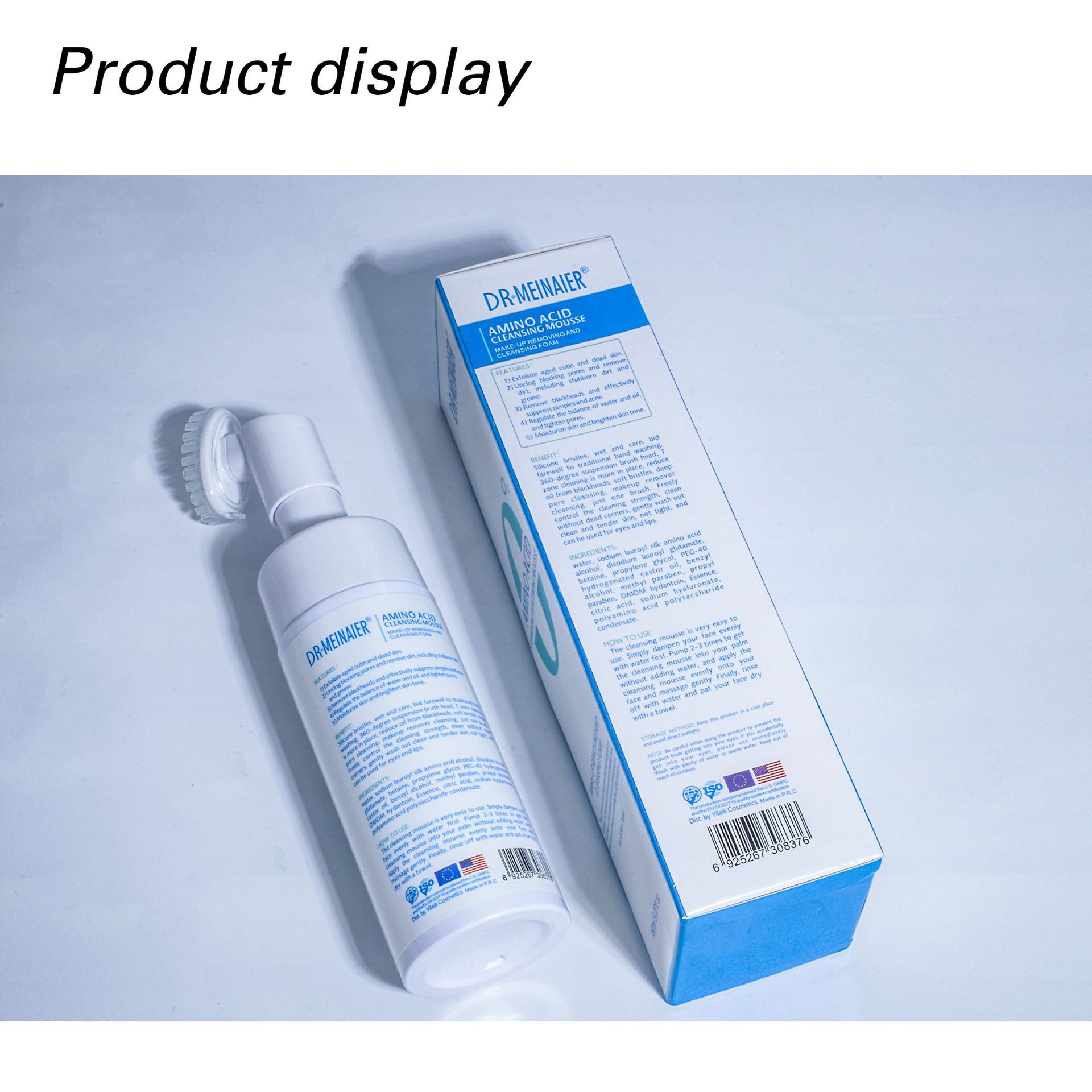 Cross-border amino acid deep cleansing Facial cleanser Moisturizing mousse foam Massage head Facial Cleanser and facial cleanser export wholesale details Picture