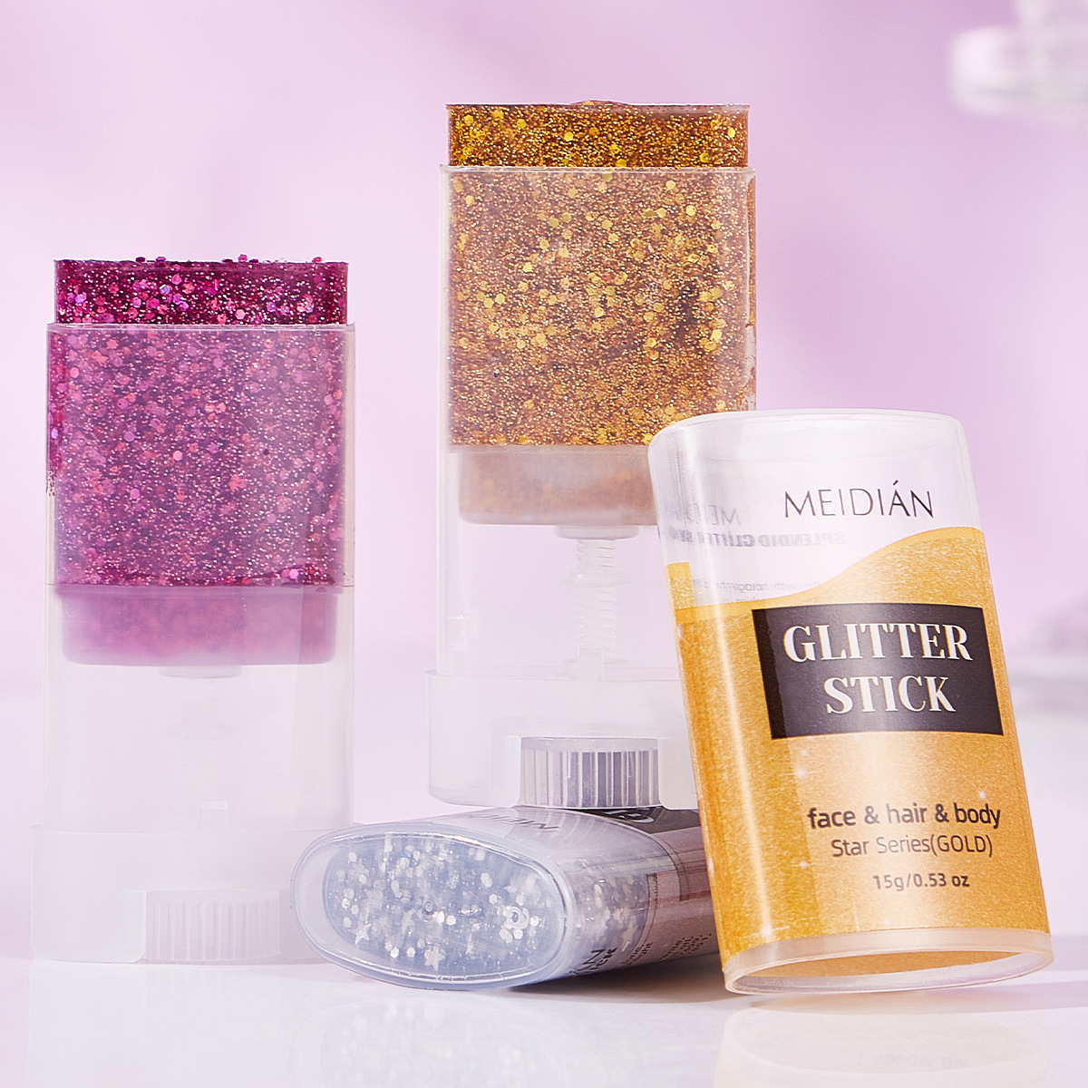 Cross-border exclusive flash sticks, flash powder, Gold and Silver Diamond Star Stone Powder, nail art, Aurora powder, dance party atmosphere Specification drawing