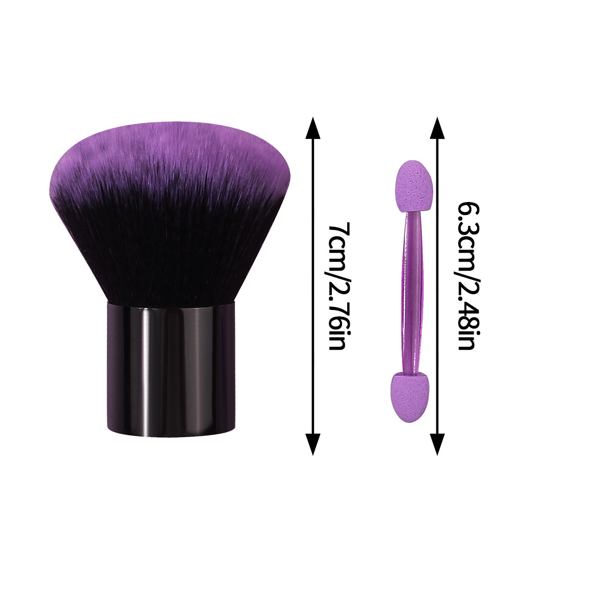 50 purple double-headed sponge eyeshadow sticks, eye makeup detail blending brush, mushroom brush, loose powder brush, facial makeup brush Application Scenario