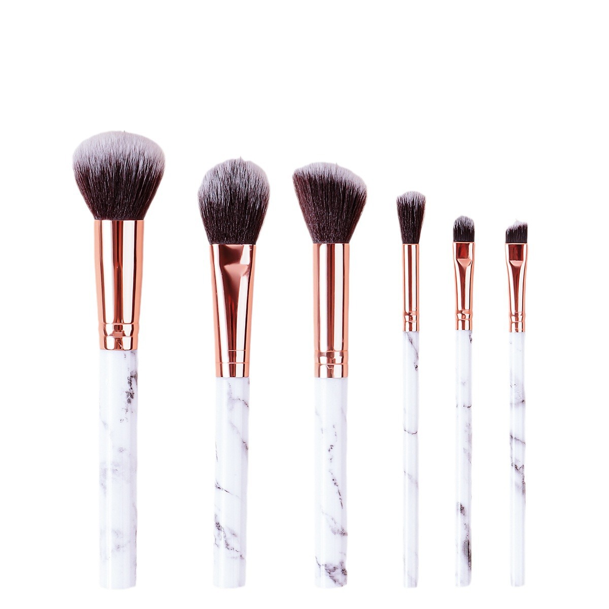 A cost-effective 6-piece marble makeup brush set for beginners in makeup Item Picture