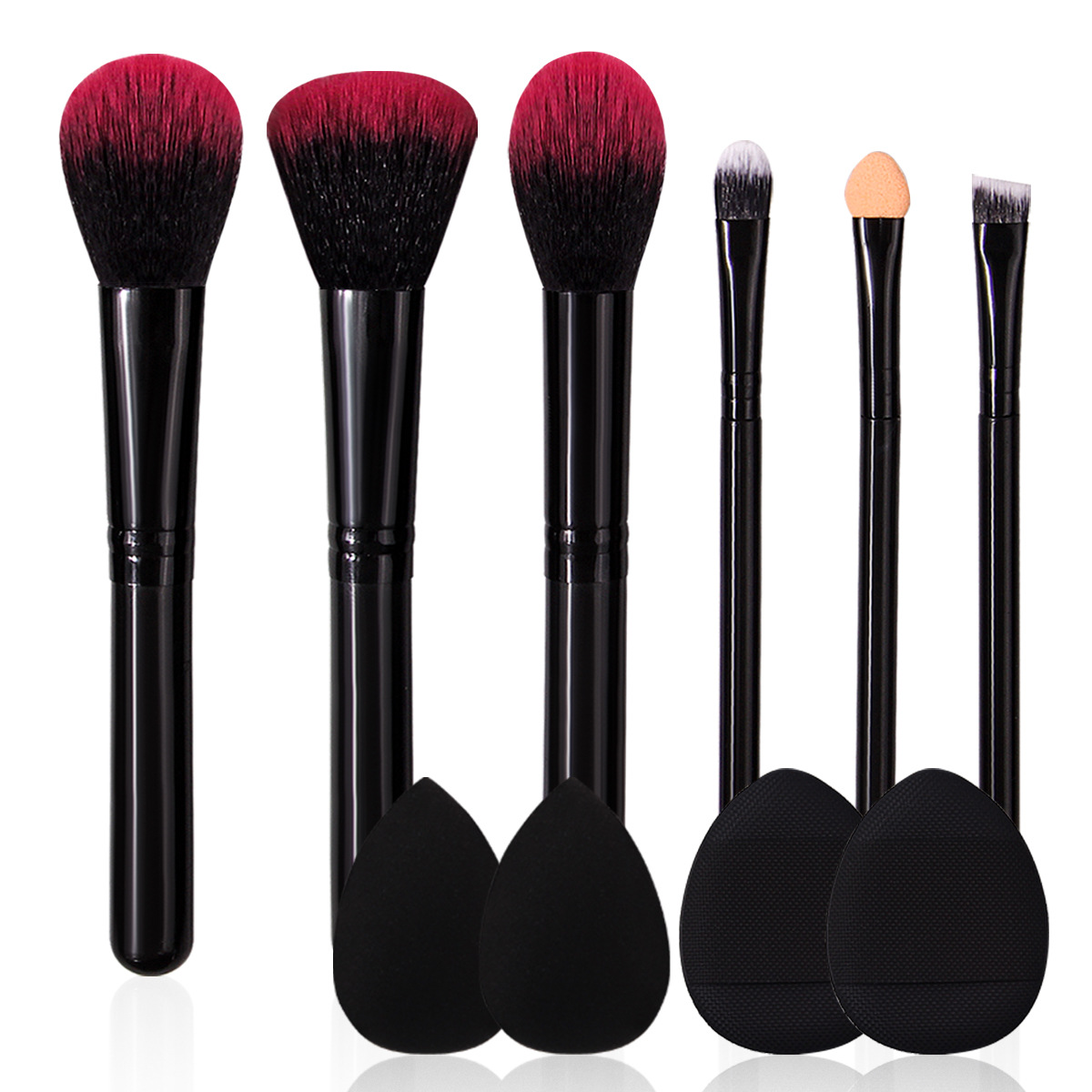 6-piece makeup brush set for beginners, mini thumb sponge powder puff, complete portable beauty tools wholesale Item Picture