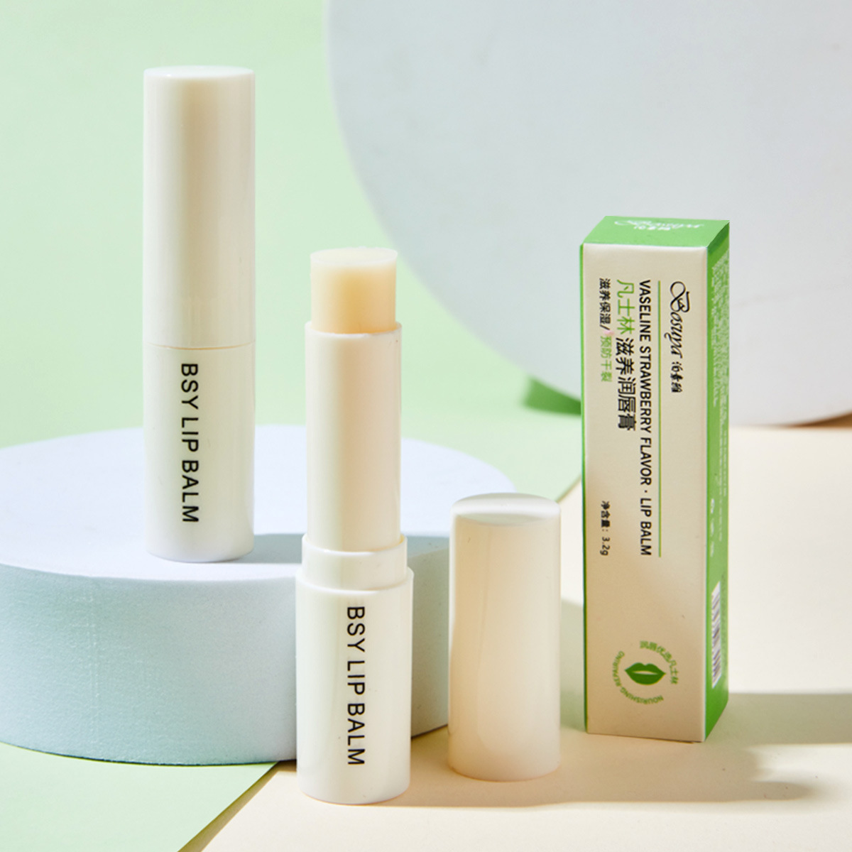 Bosuya Vaseline Lip Balm Moisturizes and hydrates, prevents dry and cracked lips in autumn and winter, colorless thermochromic lip balm wholesale details Picture