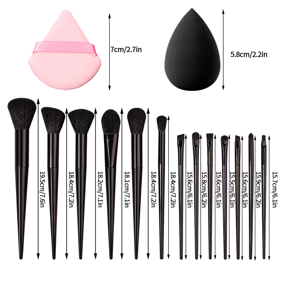 Factory direct sales of high-end 13-piece makeup brush sets in stock, affordable loose powder, foundation, liquid makeup, sponge egg powder puff Application Scenario