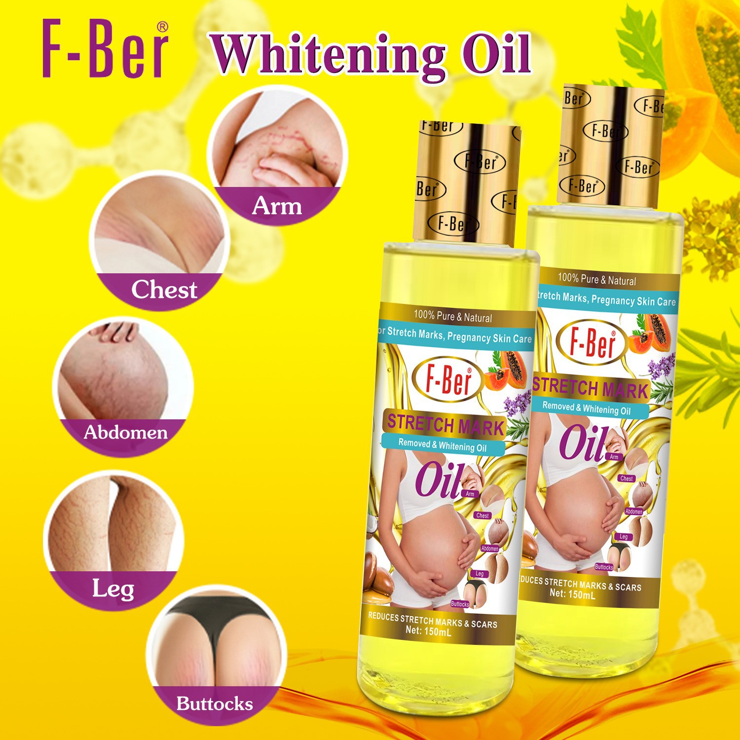 Cross-border stretch mark oil, postpartum belly repair essential oil for pregnant women, fine line fading and darkening massage oil for export details Picture