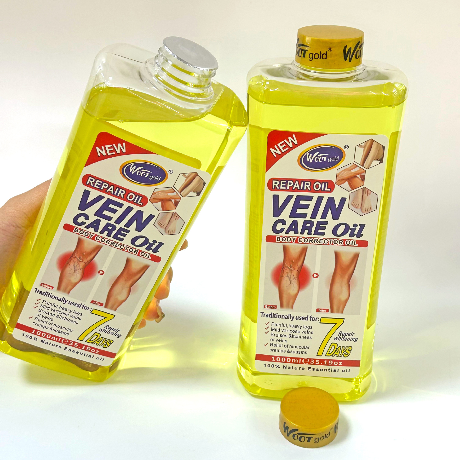 Cross-border trade WOOTgold Leg Massage Oil 1000ml Massage Essential Oil wholesale trade Specification drawing