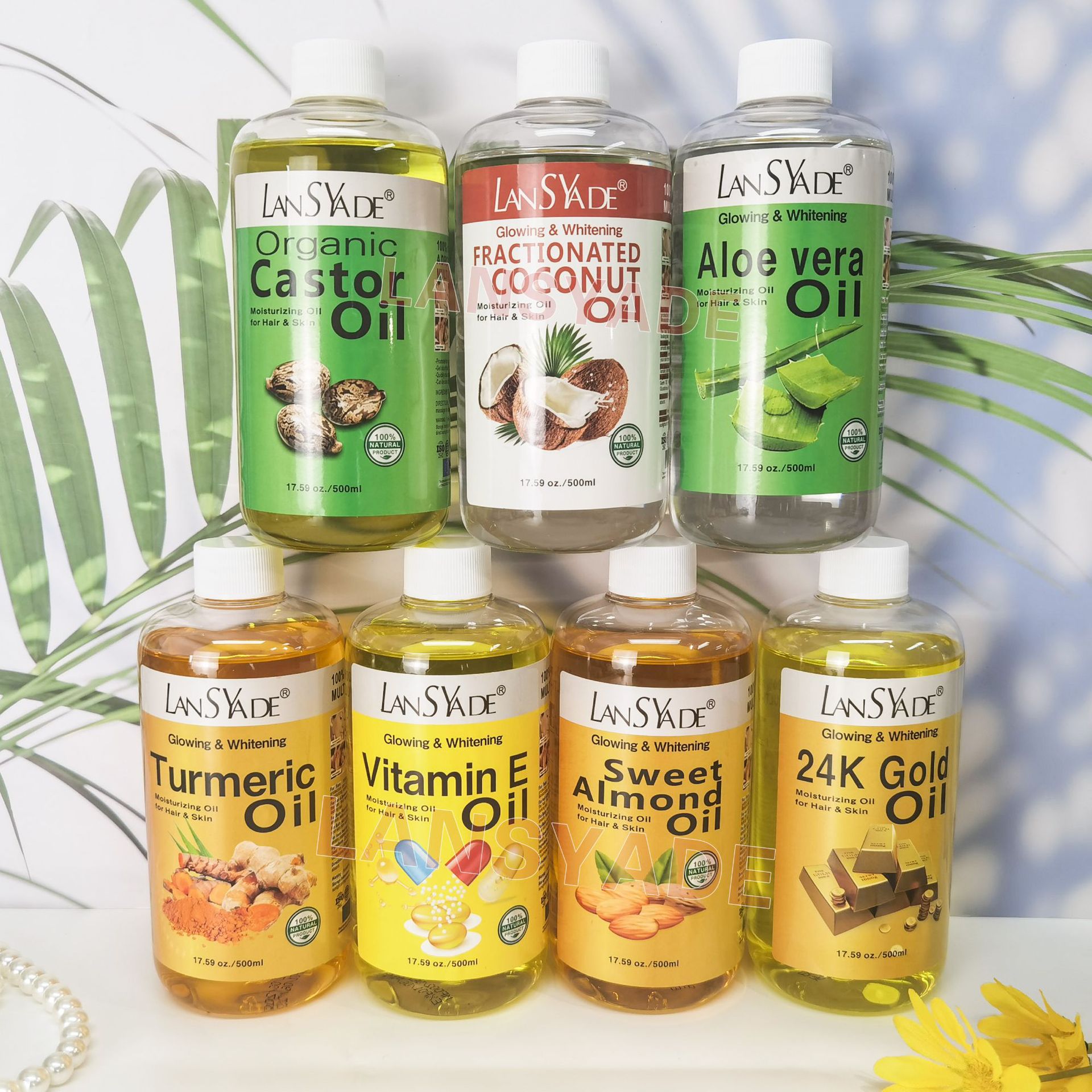 Cross-border moisturizing essential oil firming face and body SPA moisturizing skin gua sha massage turmeric Almond coconut oil Specification drawing