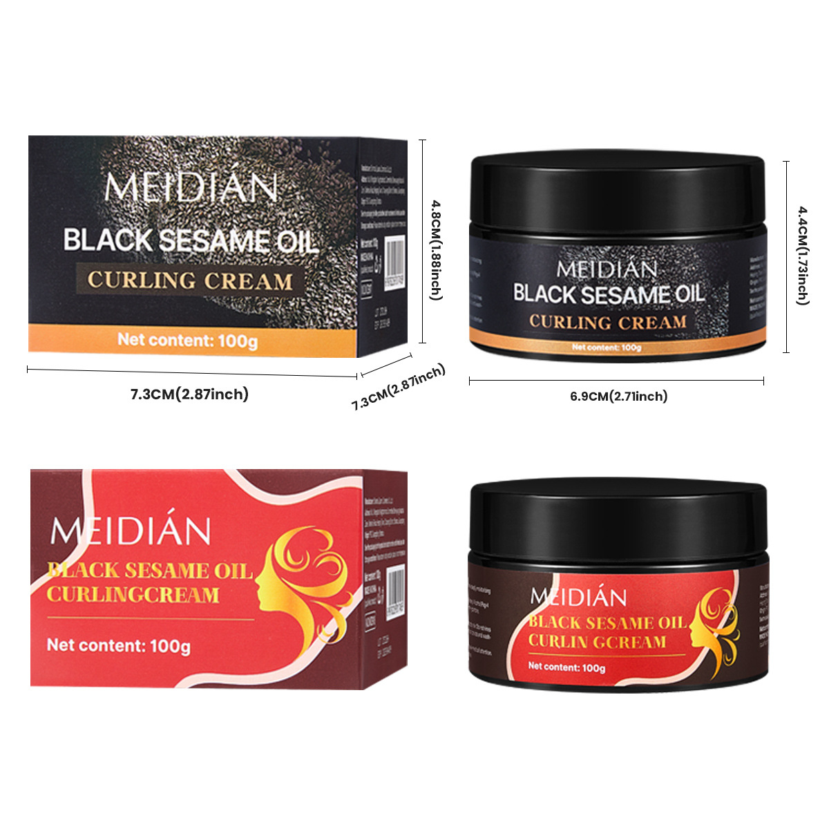 Cross-border exclusive supply of Meidian Black Sesame Oil Hair Curling Cream Water Moisturizing Hair Mask Moisturizing, hydrating, softening Dry and frizzy hair Conditioner Item Picture