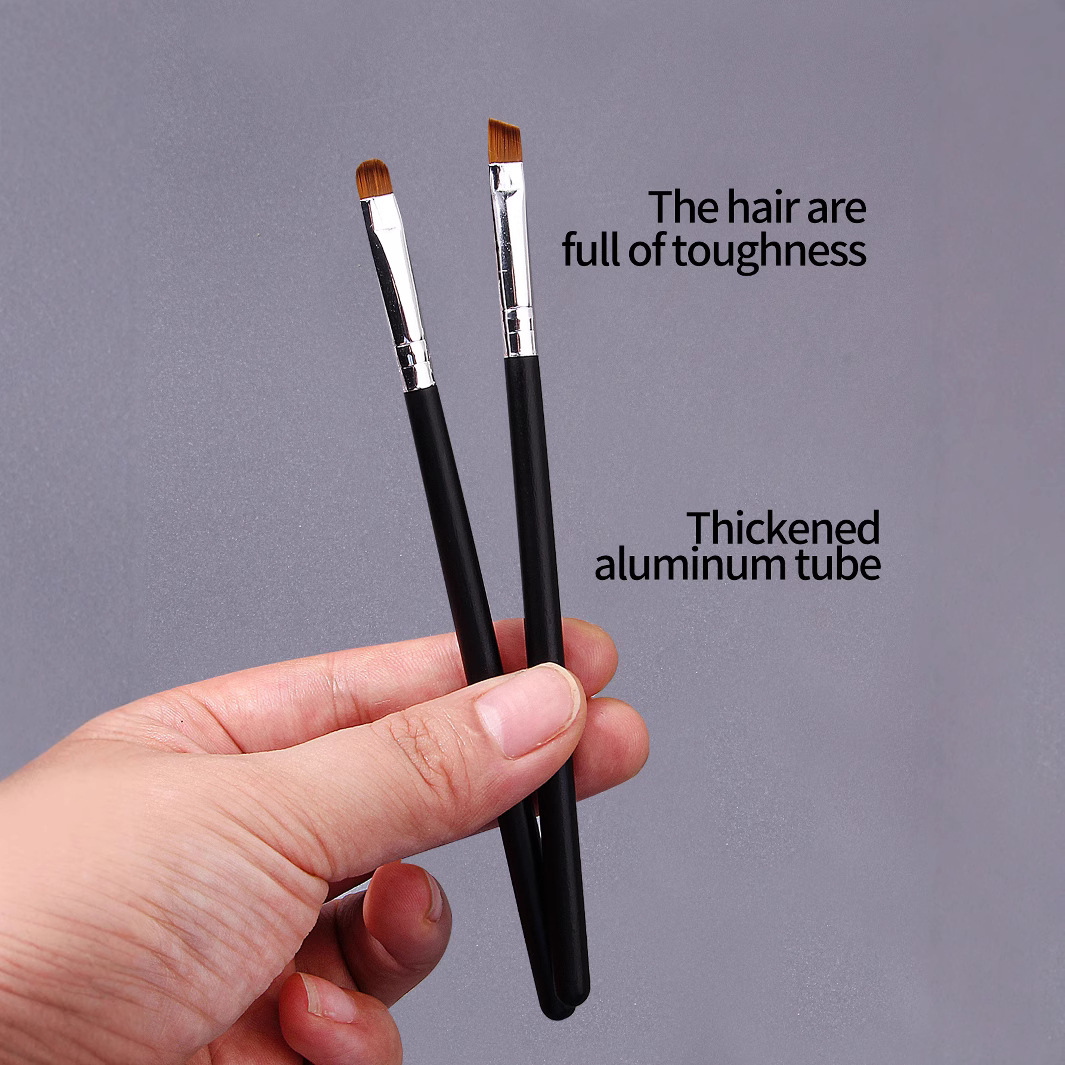 2 Almond eyeshadow foundation brush, smudging brush, under-eye brush, lip brush, Detail brush, blemishes Cover brush, dark circles brush Specification drawing