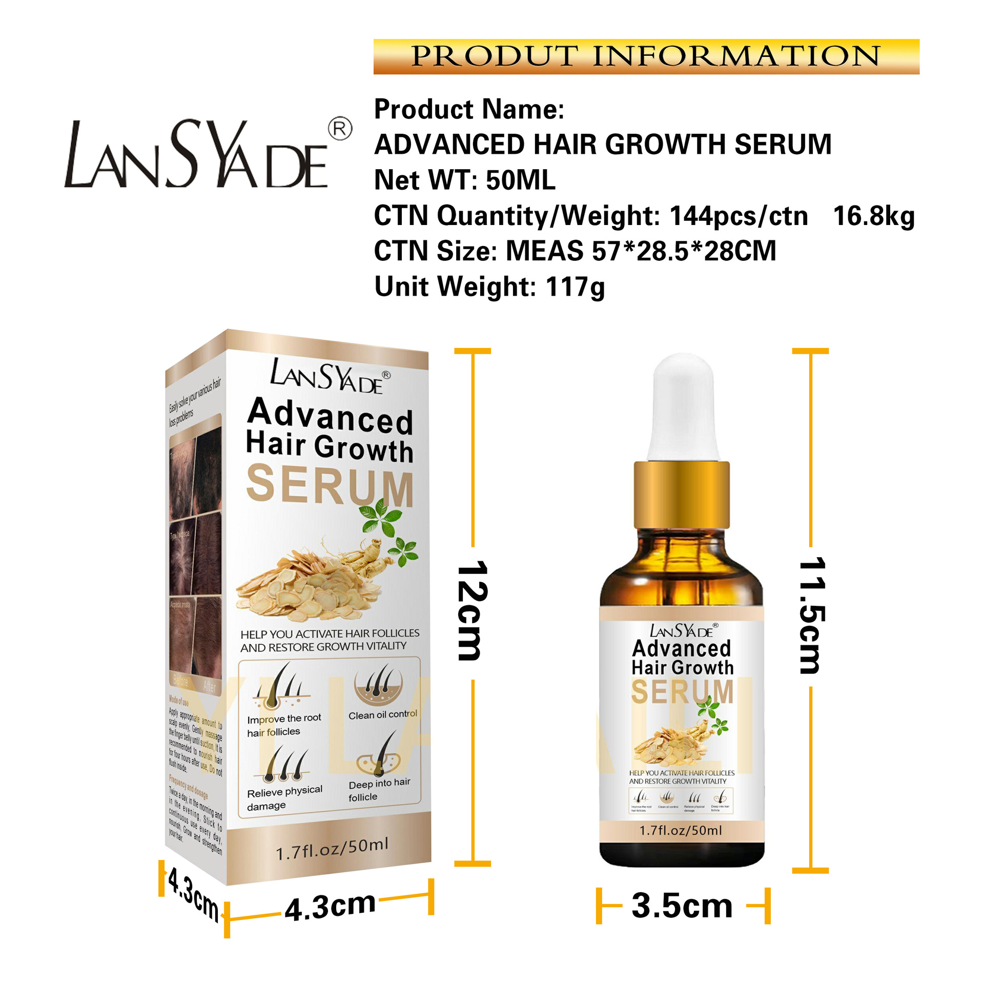 Cross-border ginseng essence, Hair growth and nourishment essence, Hair Repair and Care essence, Hair growth liquid, Hair Care essential oil Item Picture