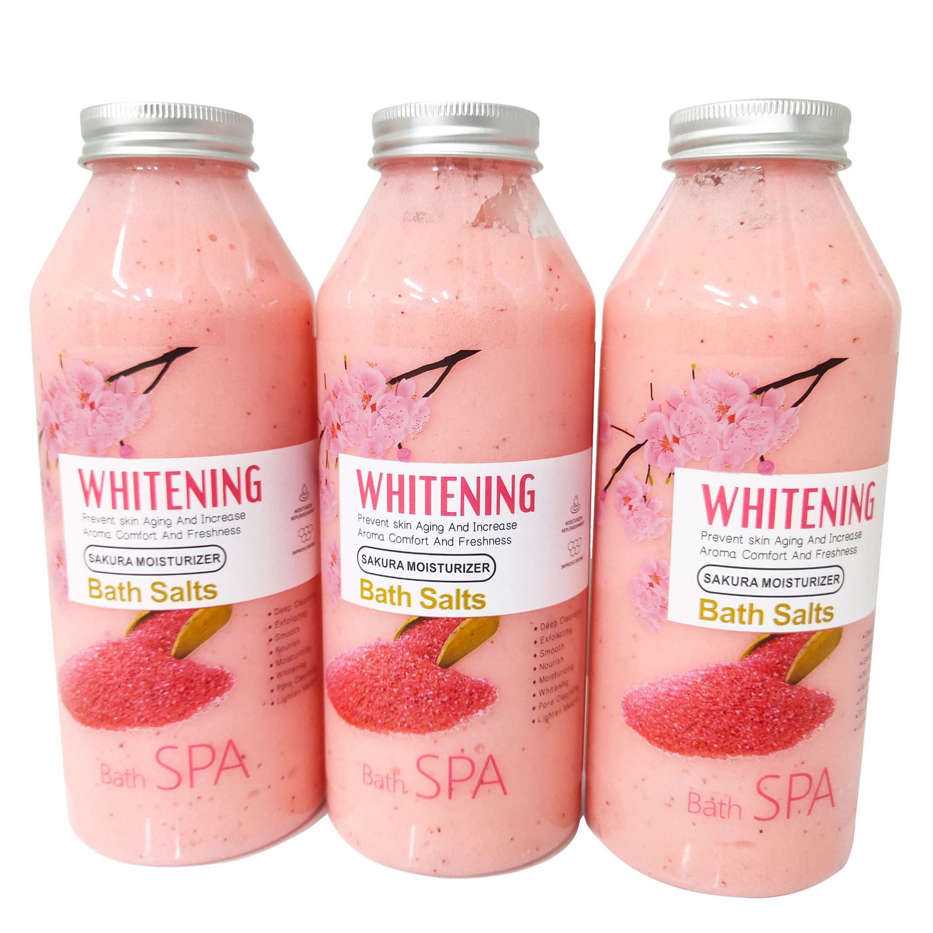 Cross-border 500g cherry blossom milk Scrub Bath Salt Bubble Sea Salt Fragrance Cleansing Exfoliation Body Scrub Specification drawing