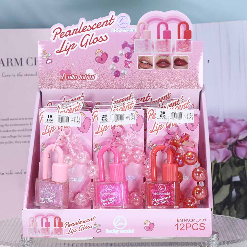 ML8131 Pearl Moisturizing Lip Gloss LUCKY MODEL Export Hanging Card Bracelet New shiny lipgloss full figure