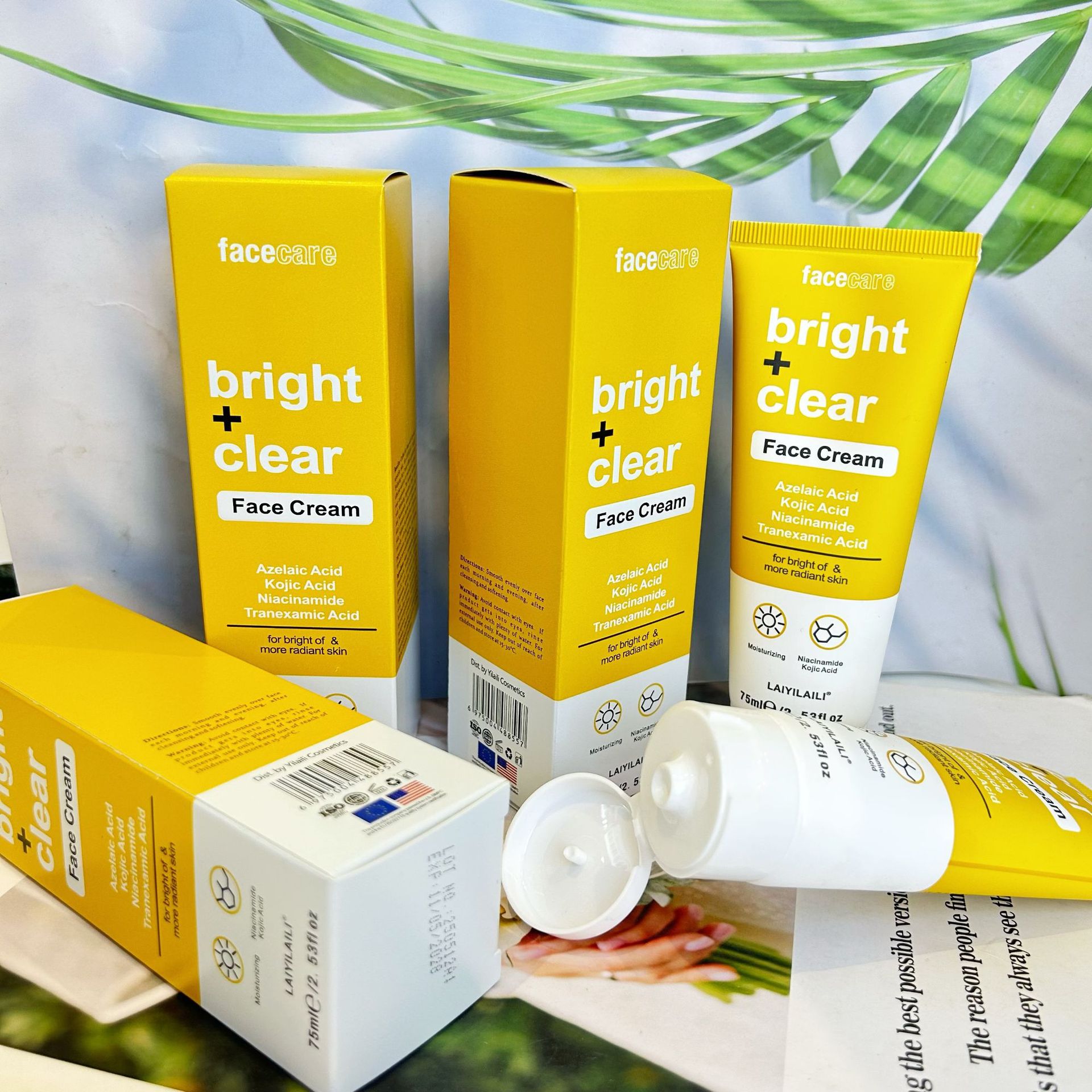 Wholesale and export of 75ml Cross-border Brightening and Cleansing Cream, Kojic Acid Brightening Moisturizing Cream and Transochic Acid Moisturizing Cream Application Scenario