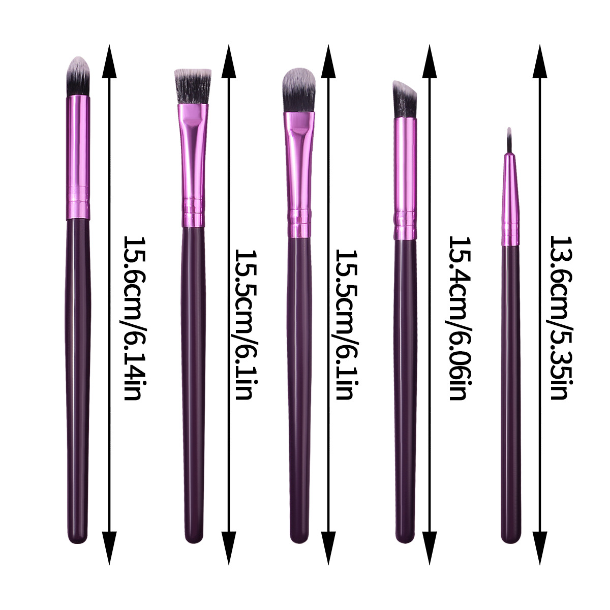 Portable 5-piece eye makeup brush set, soft-bristled non-rubbing eyeshadow brush, eyebrow brush, eyeliner refresh makeup tools Application Scenario