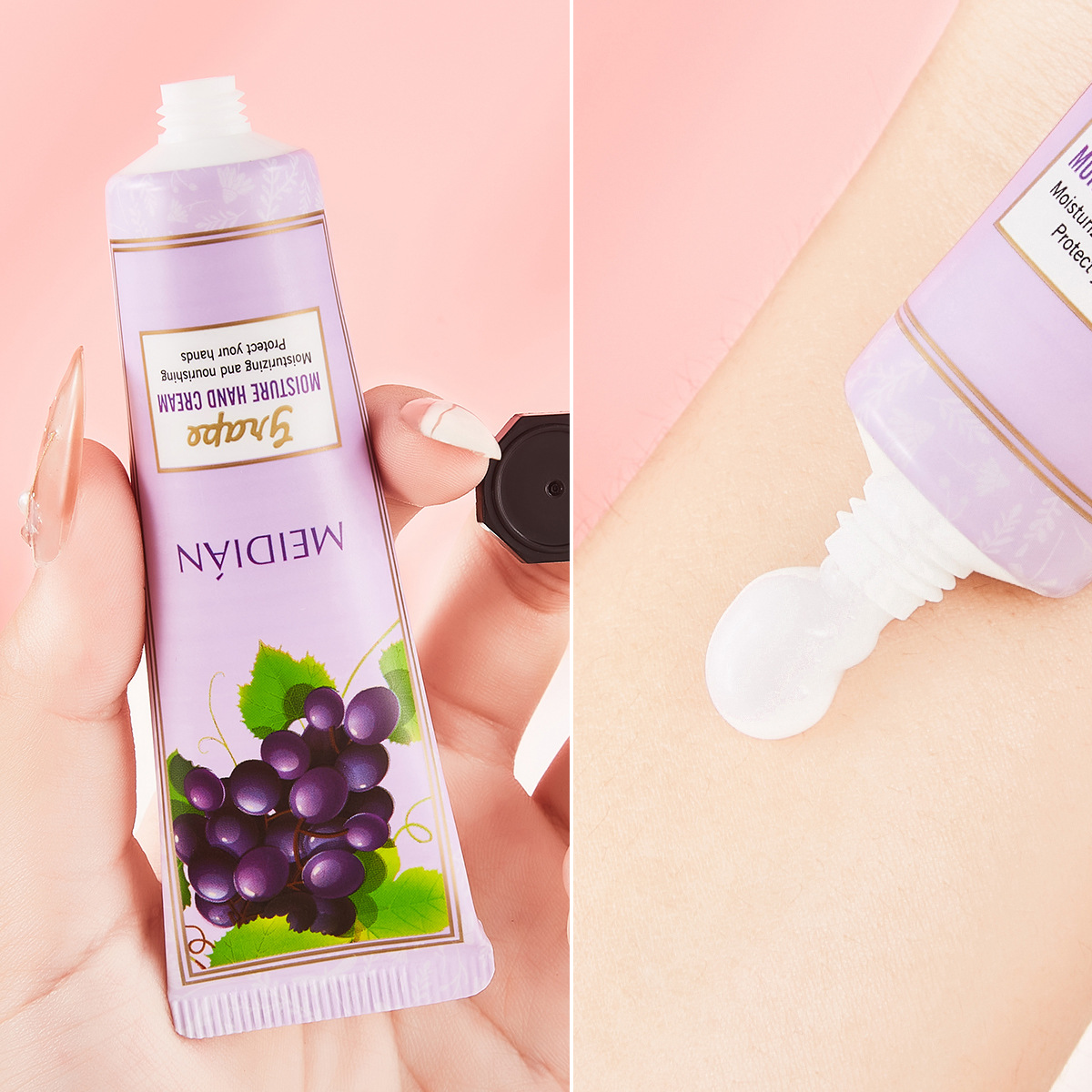 MEIDIAN Cross-border exclusive fruit fragrance hand cream bag set, 5-tube hand cream set for cross-border wholesale Specification drawing