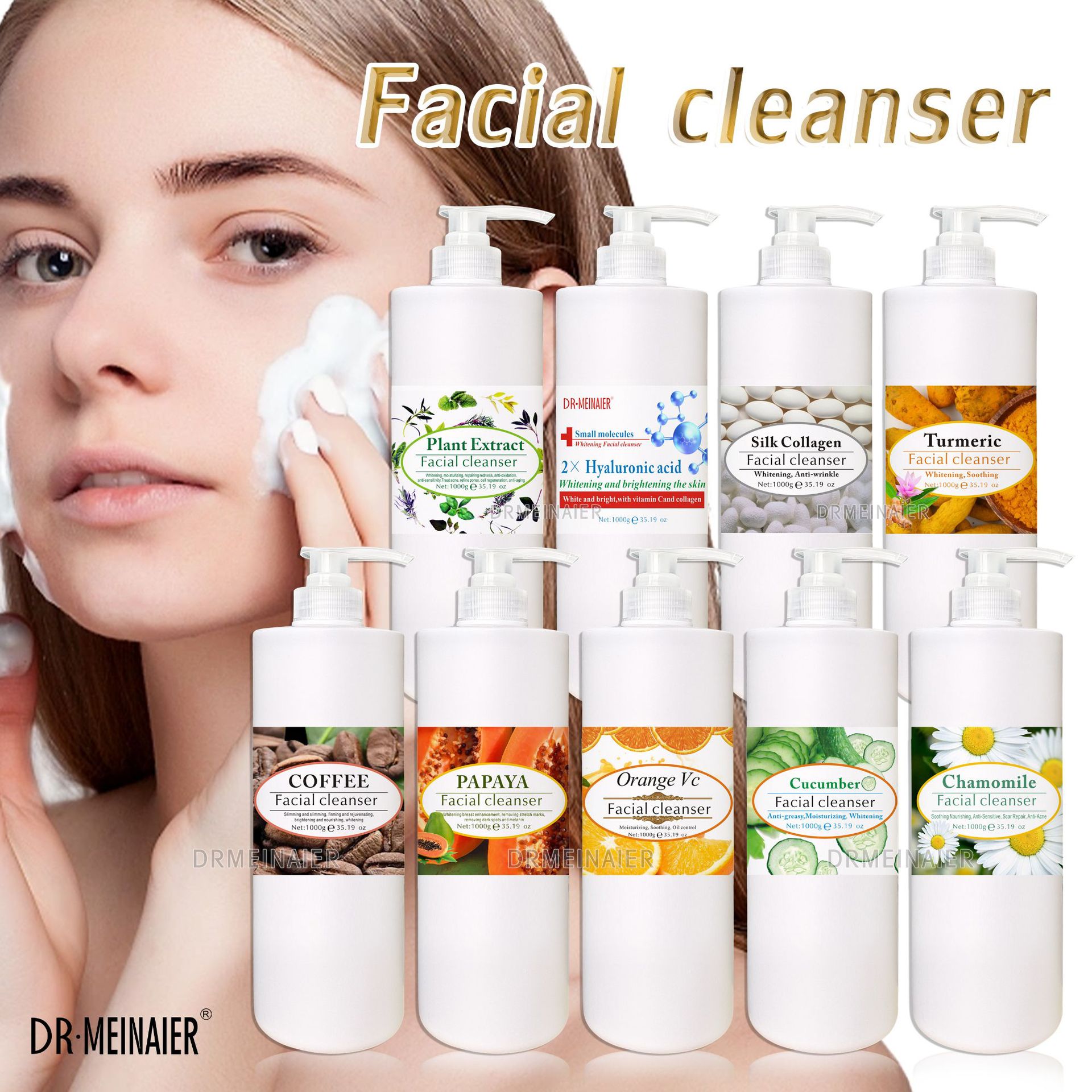 Cross-border export facial cleanser: Gentle, soothing, refreshing and penetrating facial Cleanser. Factory wholesale for deep cleansing and moisturizing of the face details Picture