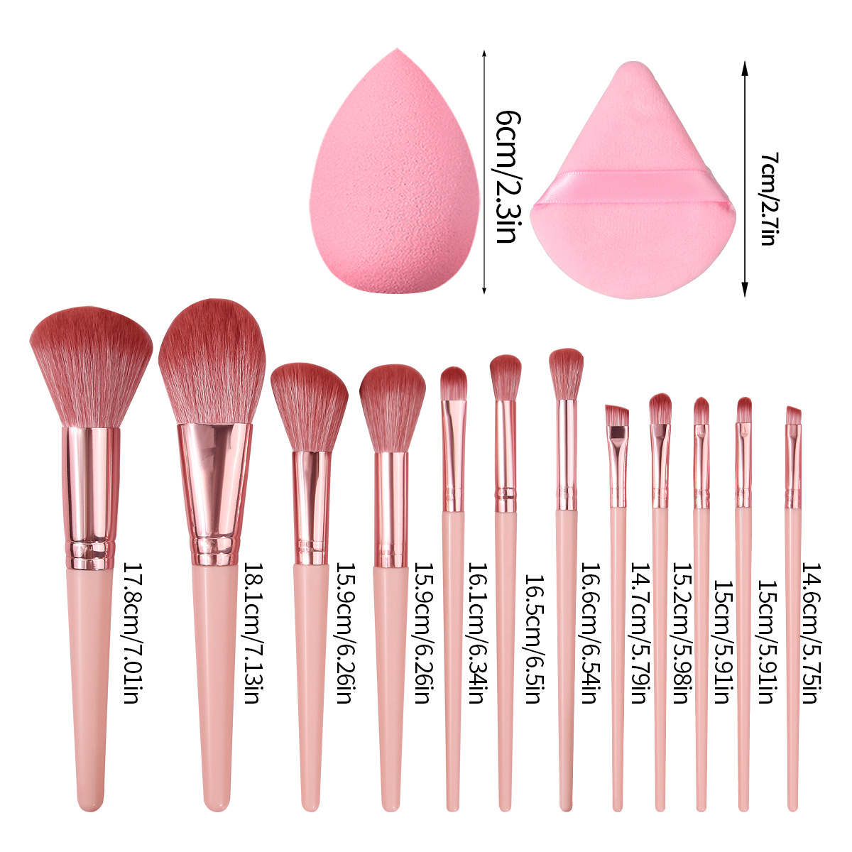 12-piece soft-bristled makeup brush set, loose brush, blush brush, soft dry and wet dual-purpose triangular powder puff, sponge egg combination Application Scenario