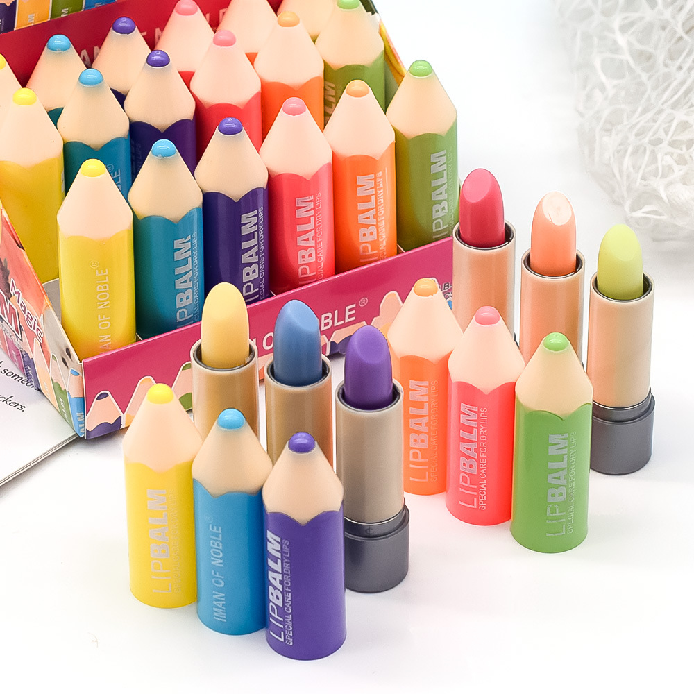 Only export [IMAN OF NOBLE] LB-66 Crayon Tube Color-changing and temperature-changing Moisturizing Lipstick New style full figure