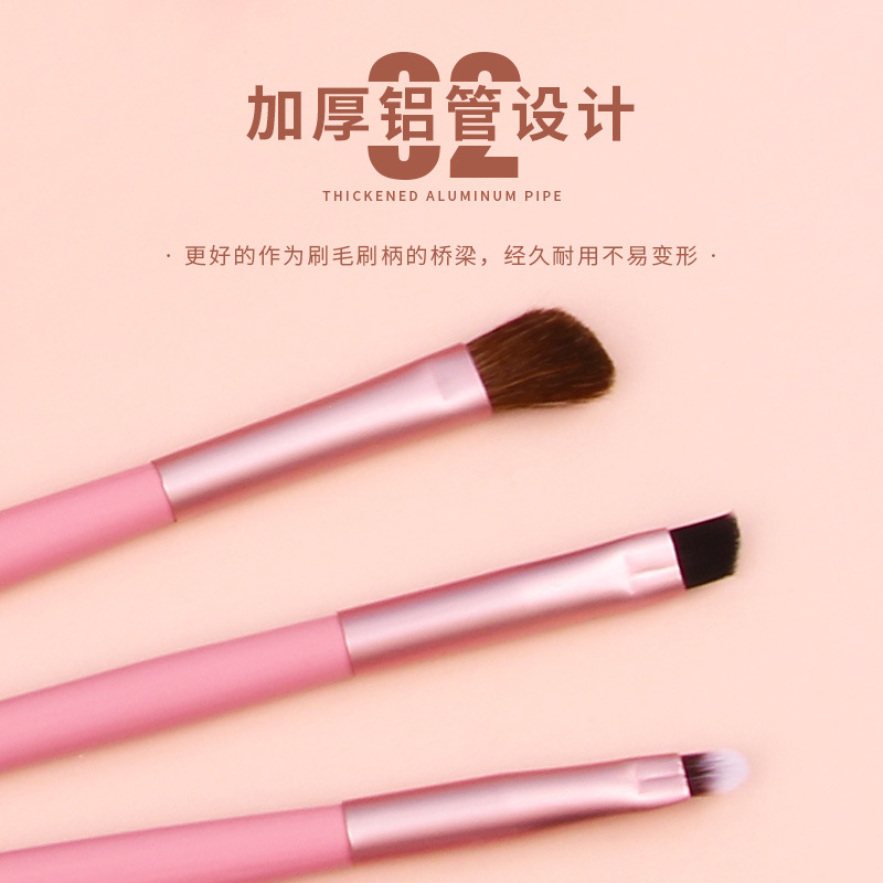 Portable set of 5 horsehair eyeshadow brushes, complete set of beauty tools, beginner makeup brushes, animal hair aluminum tube storage cylinder Application Scenario